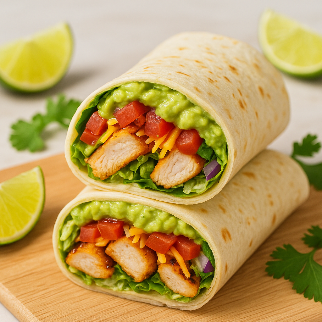 🥑🌶️ Spicy Avocado Chicken Wraps
