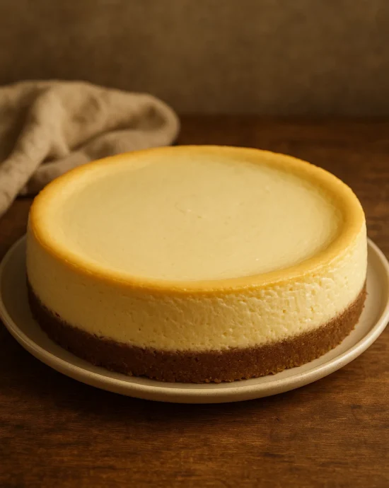 Classic New York Cheesecake – Rich and Creamy Dessert with Sour Cream Topping
