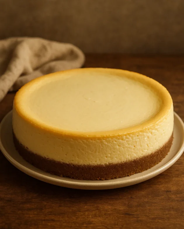 Classic New York Cheesecake – Rich and Creamy Dessert with Sour Cream Topping