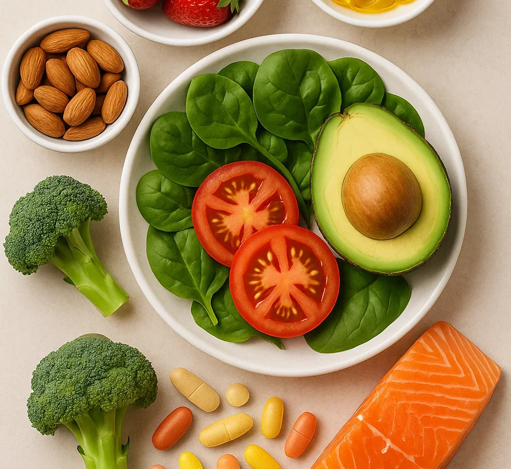 A colorful variety of fruits and vegetables on a table